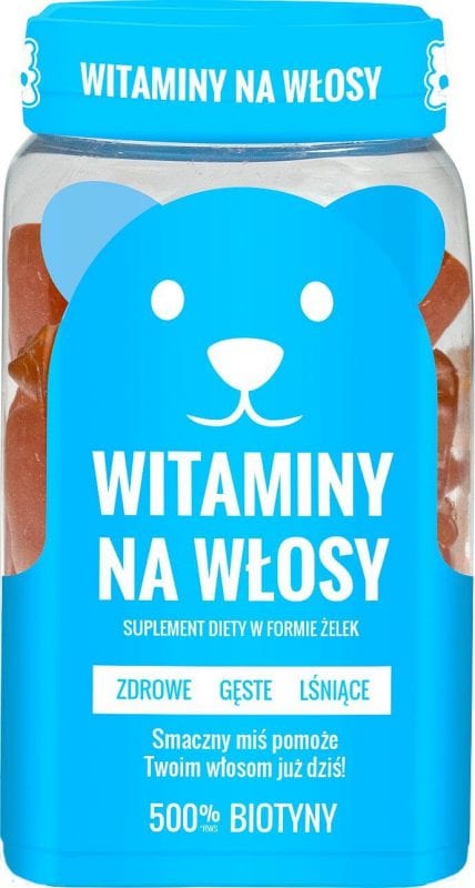 Witaminy na włosy 60 żelek Noble Health front