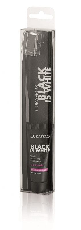 CURAPROX_Black Is White_light pack_wybielająca, czarna pasta i szczoteczka do zębów 1