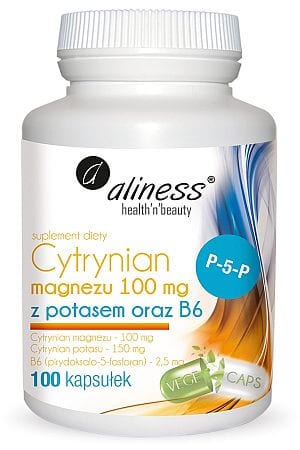 Packshot Cytrynian Magnezu 100 mg z potasem 150 mg oraz B6-male