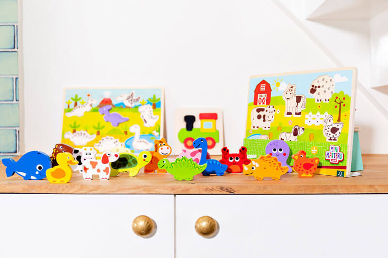 Dzieci pokochają drewniane zabawki marki Mini Matters 2 zabawki drewniane