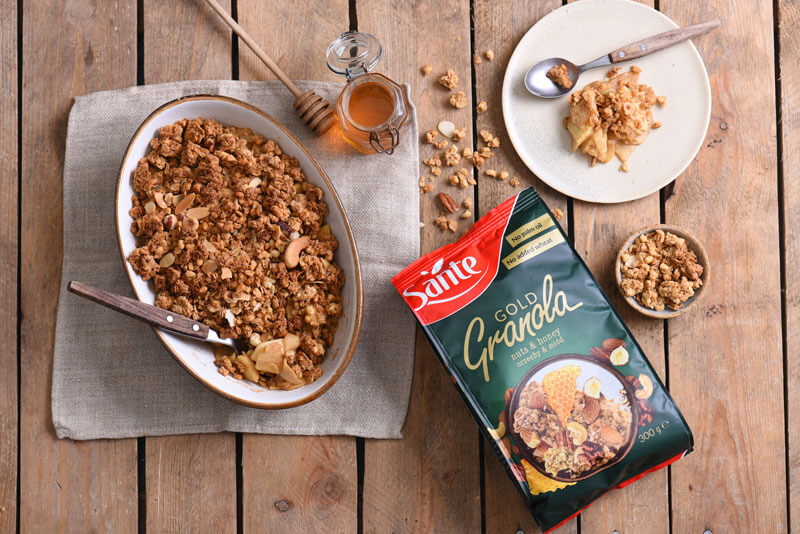 crumble jabłkowe z granolą
