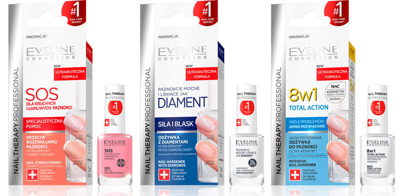 Jak zregenerować zniszczone paznokcie? 2 Eveline odzywki